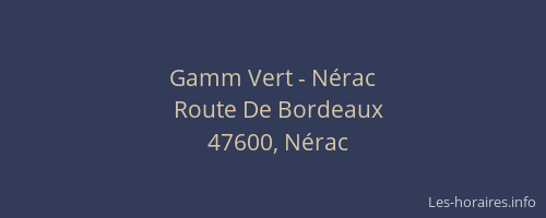 Gamm Vert - N&eacute;rac