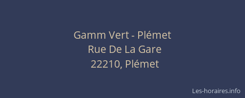 Gamm Vert - Pl&eacute;met