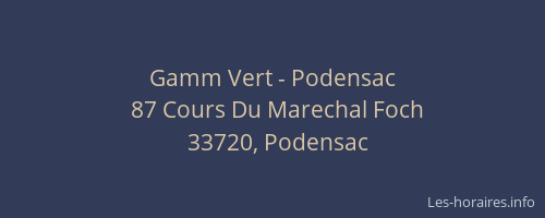 Gamm Vert - Podensac