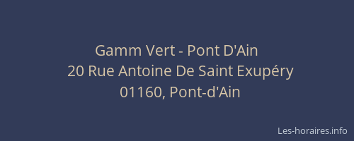 Gamm Vert - Pont D'Ain