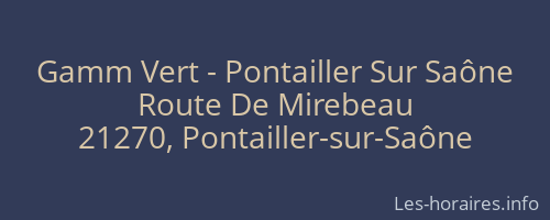 Gamm Vert - Pontailler Sur Saône