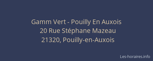 Gamm Vert - Pouilly En Auxois