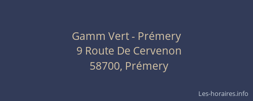 Gamm Vert - Pr&eacute;mery
