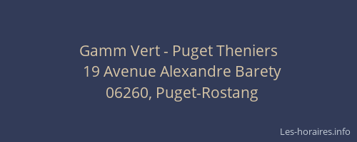 Gamm Vert - Puget Theniers