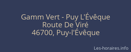 Gamm Vert - Puy L'Évêque