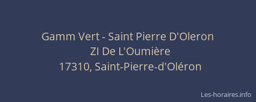 Gamm Vert - Saint Pierre D'Oleron