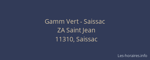 Gamm Vert - Saissac