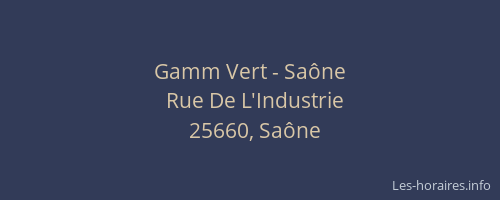 Gamm Vert - Sa&ocirc;ne