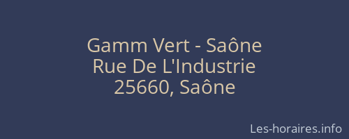 Gamm Vert - Saône