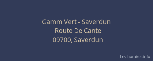 Gamm Vert - Saverdun