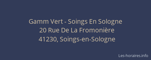 Gamm Vert - Soings En Sologne