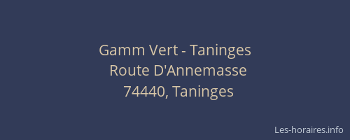 Gamm Vert - Taninges