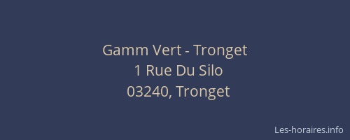 Gamm Vert - Tronget
