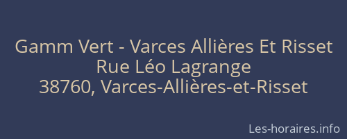 Gamm Vert - Varces Allières Et Risset