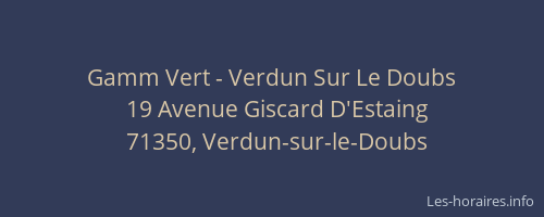 Gamm Vert - Verdun Sur Le Doubs
