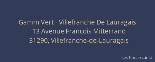 Gamm Vert - Villefranche De Lauragais