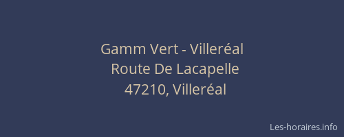 Gamm Vert - Viller&eacute;al