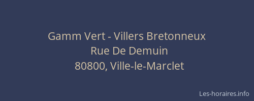 Gamm Vert - Villers Bretonneux