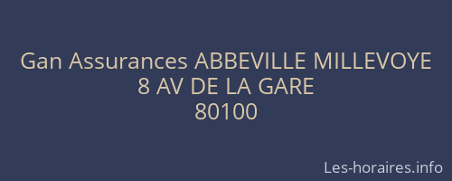 Gan Assurances ABBEVILLE MILLEVOYE