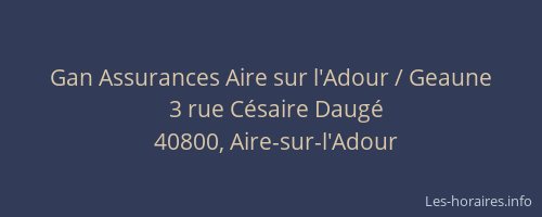 Gan Assurances Aire sur l'Adour / Geaune