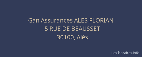 Gan Assurances ALES FLORIAN