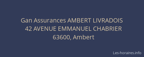 Gan Assurances AMBERT LIVRADOIS
