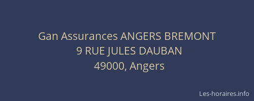 Gan Assurances ANGERS BREMONT