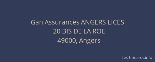 Gan Assurances ANGERS LICES