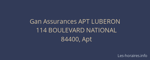 Gan Assurances APT LUBERON