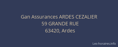Gan Assurances ARDES CEZALIER