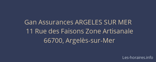 Gan Assurances ARGELES SUR MER