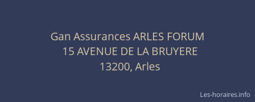 Gan Assurances ARLES FORUM