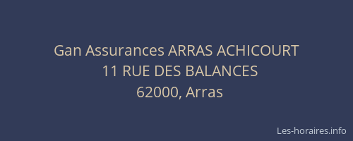 Gan Assurances ARRAS ACHICOURT