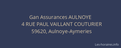 Gan Assurances AULNOYE