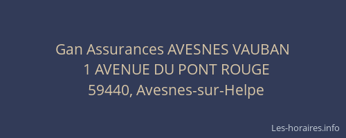 Gan Assurances AVESNES VAUBAN