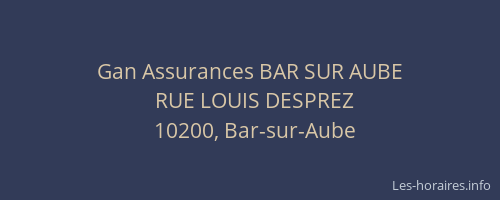 Gan Assurances BAR SUR AUBE