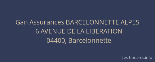 Gan Assurances BARCELONNETTE ALPES