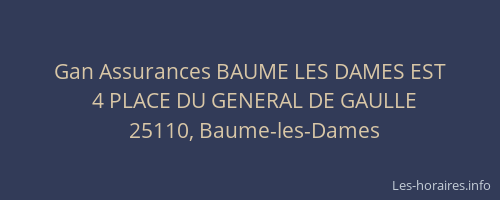 Gan Assurances BAUME LES DAMES EST