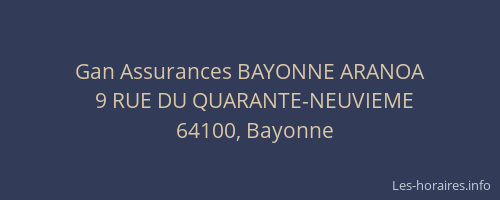 Gan Assurances BAYONNE ARANOA