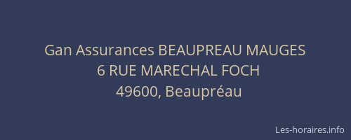 Gan Assurances BEAUPREAU MAUGES