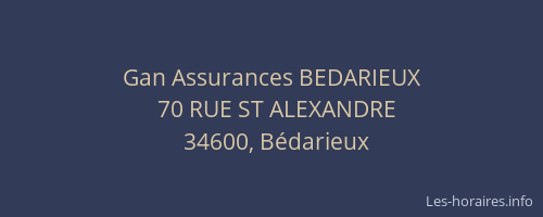 Gan Assurances BEDARIEUX