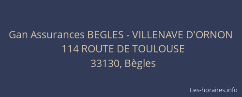 Gan Assurances BEGLES - VILLENAVE D'ORNON