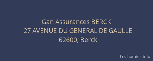 Gan Assurances BERCK