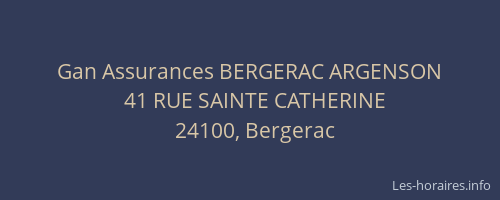 Gan Assurances BERGERAC ARGENSON