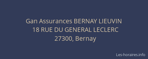 Gan Assurances BERNAY LIEUVIN