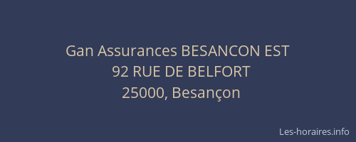 Gan Assurances BESANCON EST