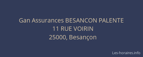 Gan Assurances BESANCON PALENTE