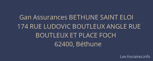 Gan Assurances BETHUNE SAINT ELOI