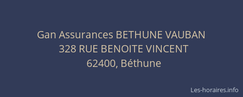 Gan Assurances BETHUNE VAUBAN