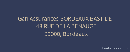 Gan Assurances BORDEAUX BASTIDE